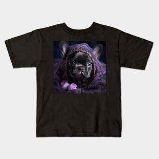 Frenchie with a scarf Kids T-Shirt